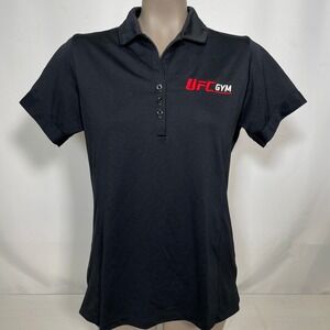 UFC Gym Red House Black Embroidered Performance Polo Shirt Women's MEDIUM